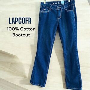 LAPCO FR Blue Denim Pink Stitch Coastal Cowgirl Soft 100% Cotton Bootcut Jeans